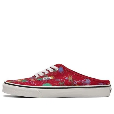 Vans Authentic Breathable Wear-resistant Non-slip Low Tops Casual Skateboarding Shoes Unisex Red
