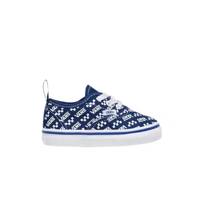 Pre-owned Vans Authentic Elastic Laces Toddler 'logo Repeat - True Blue' | Infant Size 7.5