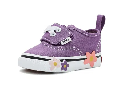 Vans Authentic Elastic V Flower (toddler) Kid's Shoes Prism Purple: 7.5 Toddler M In Multi