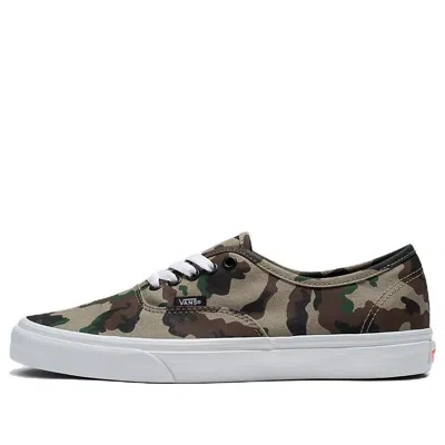 Vans Authentic Camo Olive/white Men's Low Shoe In Green