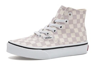 Vans Authentic Hi 2.0 Zip (little Kid) Kid's Shoes Checkerboard Pale Petal Pink: 2 Little Kid M