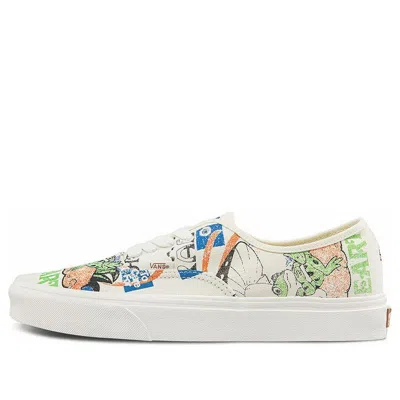 Vans Authentic Low Tops Casual Skateboarding Shoes Multi-color Funny Printing Unisex 'white Black Bl