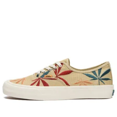 Vans Authentic Low Tops Casual Skateboarding Shoes Unisex Light Brown Embroidered 'light Brown Red B In Nude