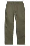 Vans Authentic Relaxed Flat Front Stretch Chinos In Green