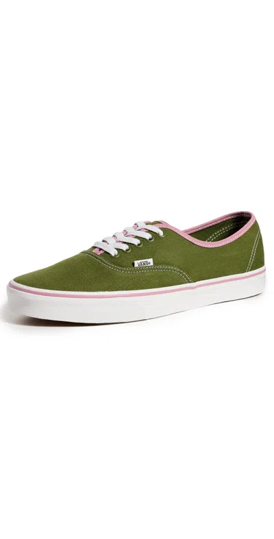 Vans Authentic Trainers Binding Green/pink