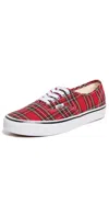 Vans Authentic Sneakers Plaid Red In Multi