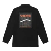 Vans Back Printing Long Sleeves Lapel Jacket Couple Style Black
