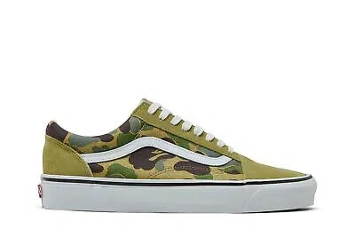 Pre-owned Vans Bape X Old Skool 36 Dx 'green Camo' Vn0a54f37be In Multicolor