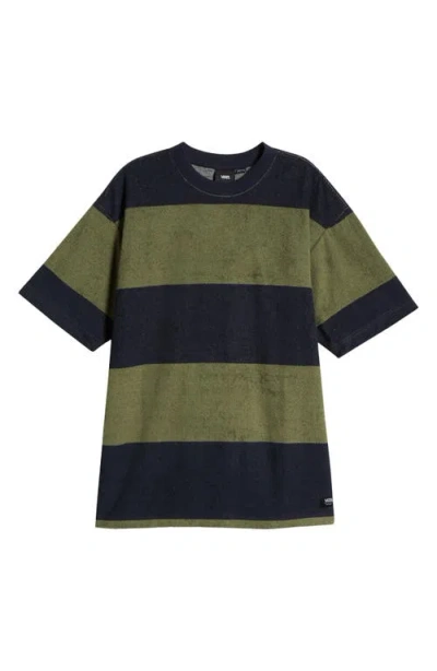 Vans Bergman Stripe Short Sleeve French Terry T-shirt In Parisian Night
