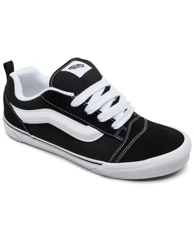 Vans Big Kids Knu Skool Lifestyle Sneakers From Finish Line In Black,white