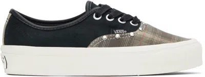 Vans Black & Khaki Premium Authentic 44 Sneakers In Prep Plaid Olive