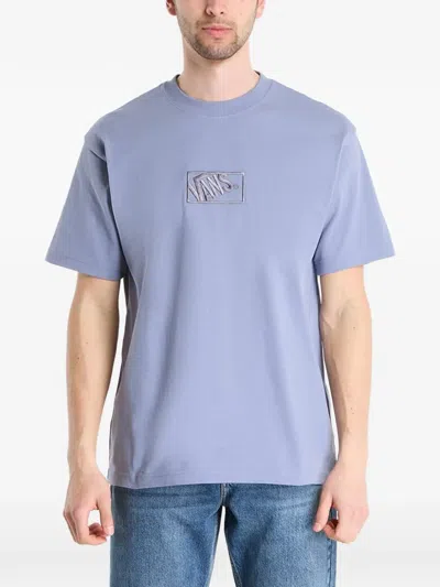 Vans Blocked Box Loose Embroidered-logo T-shirt In Blue