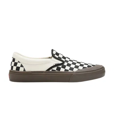 Pre-owned Vans Bmx Slip-on 'checkerboard - Black Gum' In White