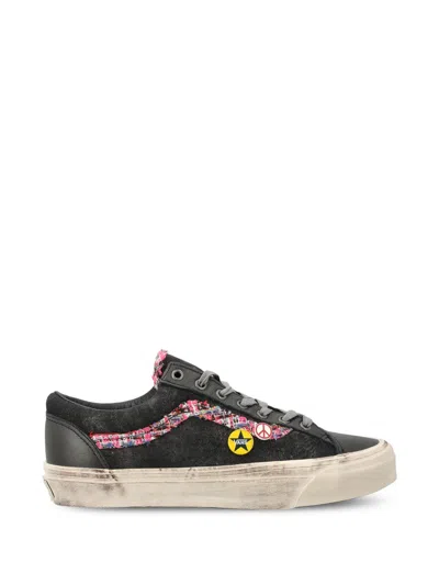 Vans Bouclé-trim Patch-detail Sneakers In Black