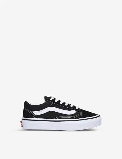 Vans Boys Blk/white Kids Old Skool Suede-canvas Lace-up Trainers 4-8 Years