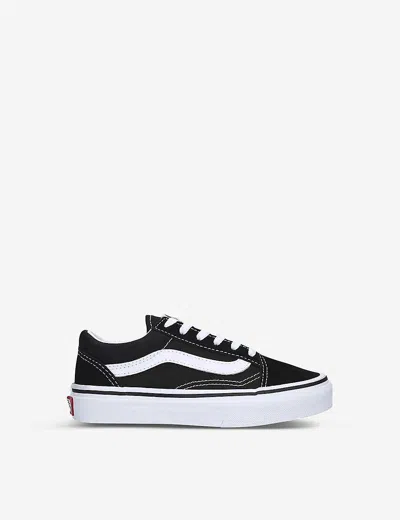 Vans Kids' Old Skool Suede-canvas Lace-up Trainers 4-8 Years In Blk/white