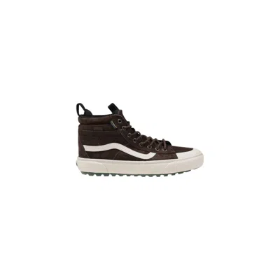 Vans Brown Leather Sneaker In Black