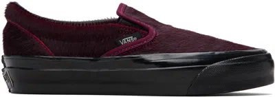 Vans Burgundy Premium Classic Slip-on Sneakers In Black