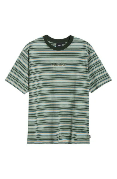 Vans Cameron Stripe Cotton T-shirt In Gray