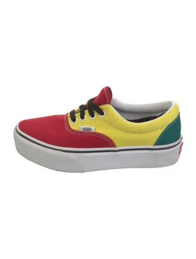 Pre-owned Vans Canvas Colorblock Pattern Sneakers In Yellow