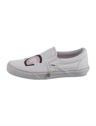Pre-owned Vans Canvas Graphic Print Sneakers In White