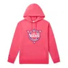 Vans Casual Sports Printing Hooded Drawstring Couple Style Rose Red In Pink
