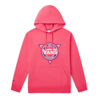 Vans Casual Sports Printing Hooded Drawstring Couple Style Rose Red In Pink