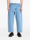 Vans Check Baggy Denim Trousers In Blue