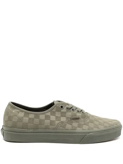Vans Check-pattern Leather Sneakers In Grün