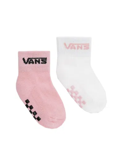 Vans "checkboard With Logo" Socks In Pink