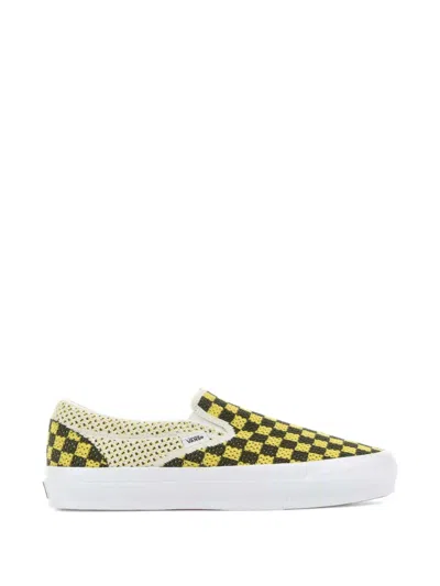 Vans Checkerboard Classic Slip-on Sneakers In Yellow