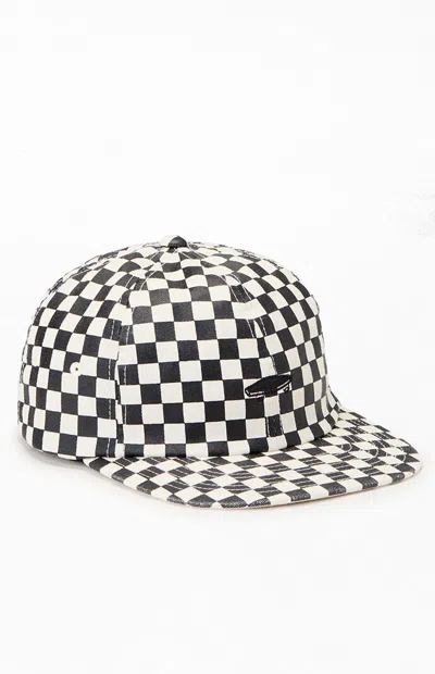 Vans Checkerboard Salton Jockey Hat In Black/white