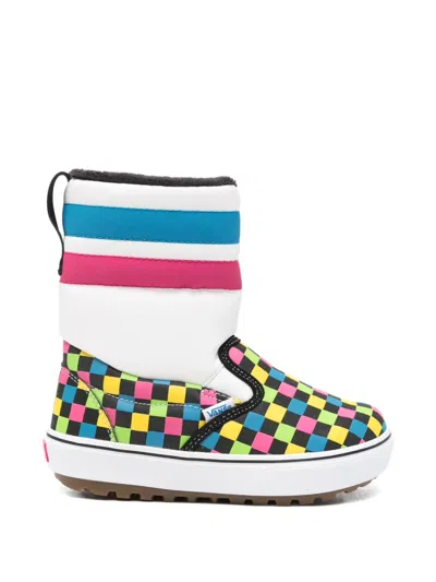 Vans Kids' Checkerboard-print Padded Boots In White