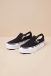 Vans Classic Black Canvas Slip-on Stackform Sneakers In Black