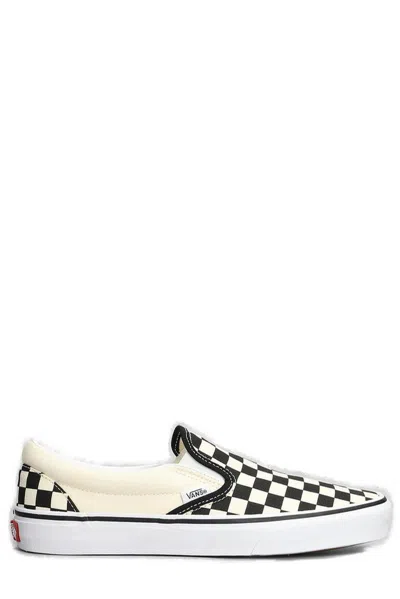 Vans Classic Checkerboard Slip-on Sneakers In White