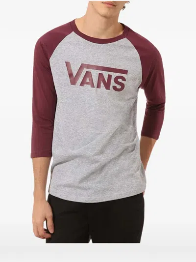 Vans Classic Heather Logo-print Raglan-sleeve T-shirt In Gray