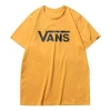 Vans Classic Logo Casual Sports Printing Short Sleeve Couple Style Yellow In Multi
