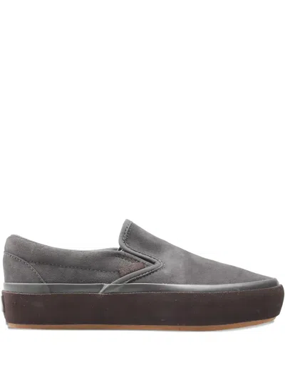 Vans Classic Platform Slip-on Sneakers In Gray