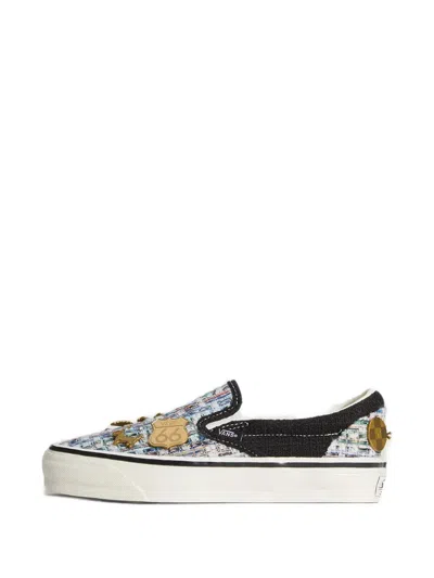 Vans Classic Premium Charm-embellished Tweed Slip-on Sneakers In Multi