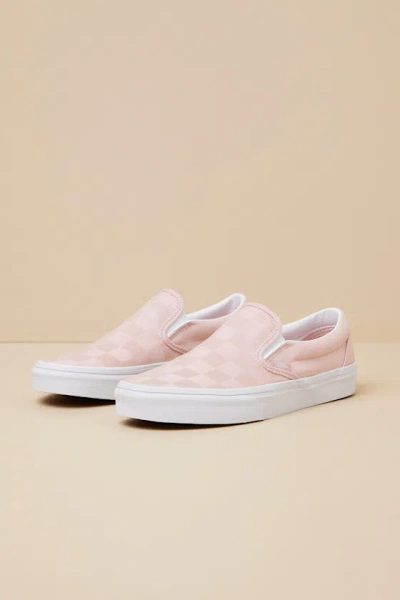 Vans Classic Rose Pink Checkerboard Satin Slip-on Sneakers