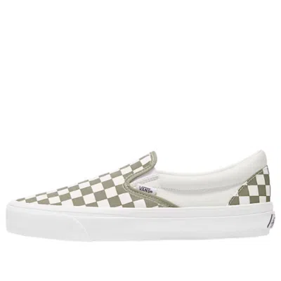 Vans Classic Slip-on 98 Lx Checkerboard 'eucalyptus' In White