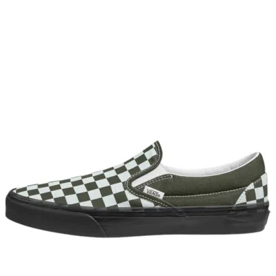 Vans Classic Slip-on Checkerboard 'olive Black' In Multi