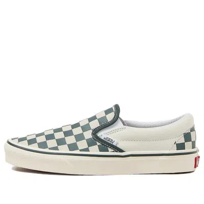 Vans Classic Slip-on Checkerboard Shoes 'green White'