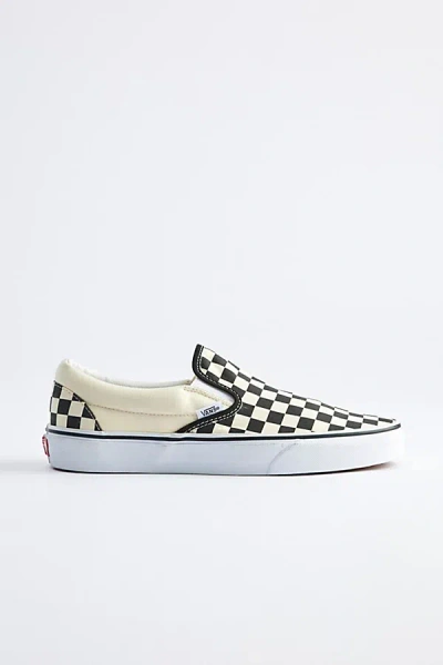 Vans Women's Classic Checkerboard Slip-on Sneaker In Black/off White, Women's At Urban Outfitters
