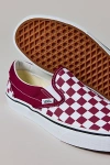 Vans Classic Slip On Checkerboard Low-top Sneakers In Rhododendron Red