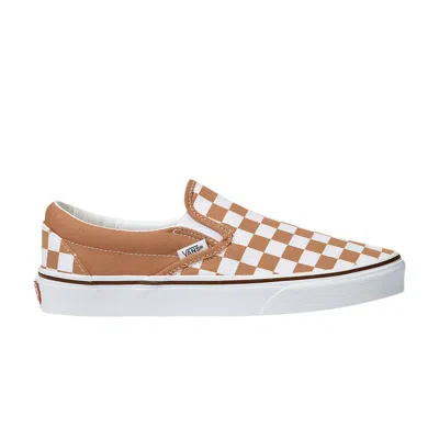 Pre-owned Vans Classic Slip-on 'color Theory Checkerboard - Meerkat' In Brown
