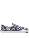 Vans Floral-print Slip-on Sneakers In Blue