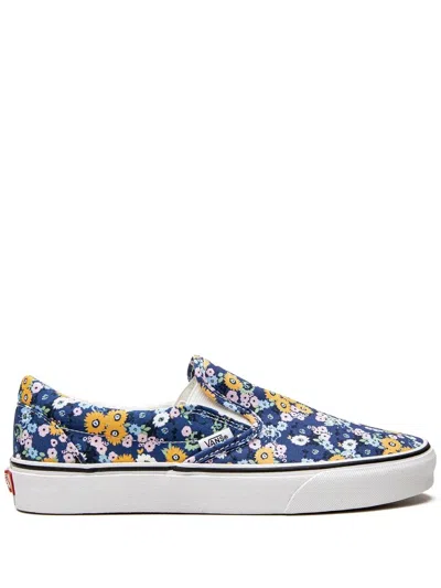 Vans Floral-print Slip-on Sneakers In Blue