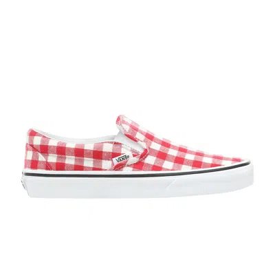 Pre-owned Vans Classic Slip-on 'gingham - Racing Red' | Men's Size 6.5