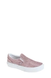 Vans Kids'  Classic Slip-on Glitter Sneaker In Glitter Rose Gold